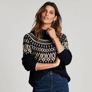 Brand New with tags! Joules Elvie Embellished Fair Isle Knit French Wool Mohair